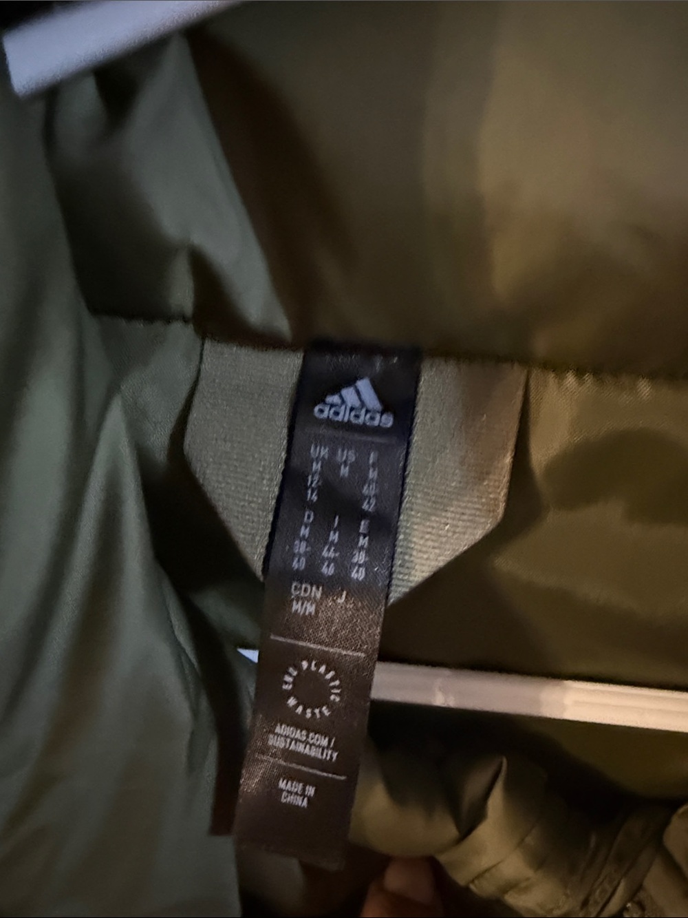 adidas Olive Green Puffer Jacket - Picture 3 of 5